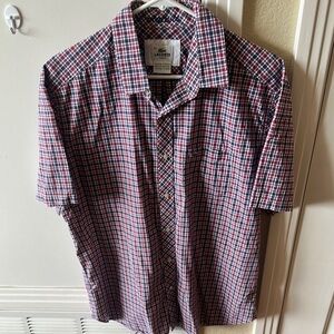 Lacoste Men's Plaid Shirt in Red and Blue